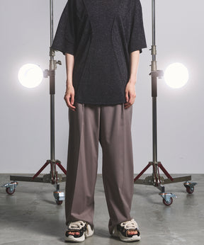 NISHIKAWA KEORI Wool Mix Gabardine Prime Wide One-Tuck Wide Pants