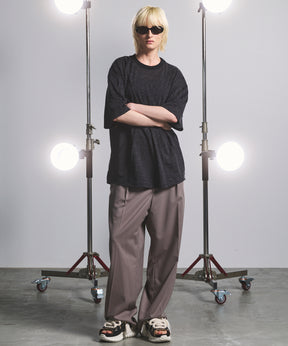 NISHIKAWA KEORI Wool Mix Gabardine Prime Wide One-Tuck Wide Pants