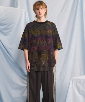 Dry KASURI Abstract Pattern Prime-Over Knit T-shirt