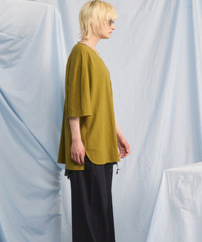 Woven-like Smooth Prime-Over Short-sleeved T-shirt