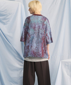 Dry KASURI Abstract Pattern Prime-Over Knit T-shirt