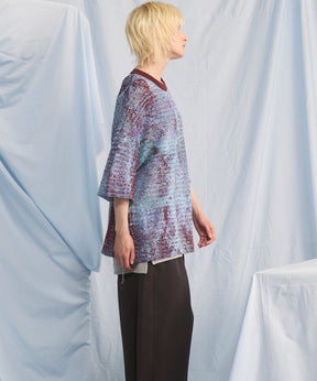 Dry KASURI Abstract Pattern Prime-Over Knit T-shirt