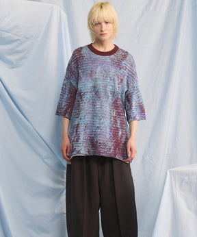 Dry KASURI Abstract Pattern Prime-Over Knit T-shirt