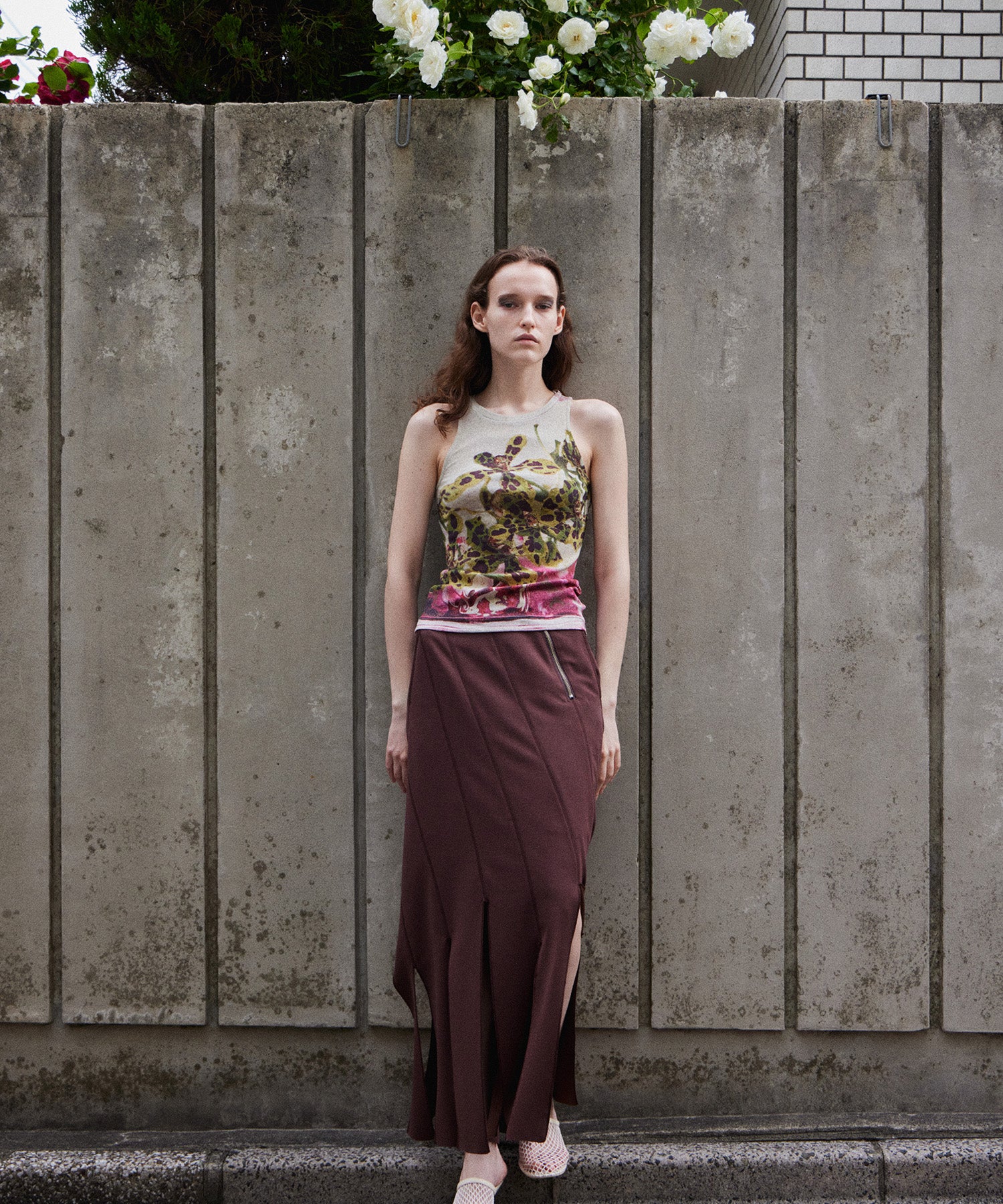 【2026Summer PRE-ORDER】Flower Print Ribbed Tank Top