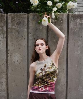 【2026Summer PRE-ORDER】Flower Print Ribbed Tank Top