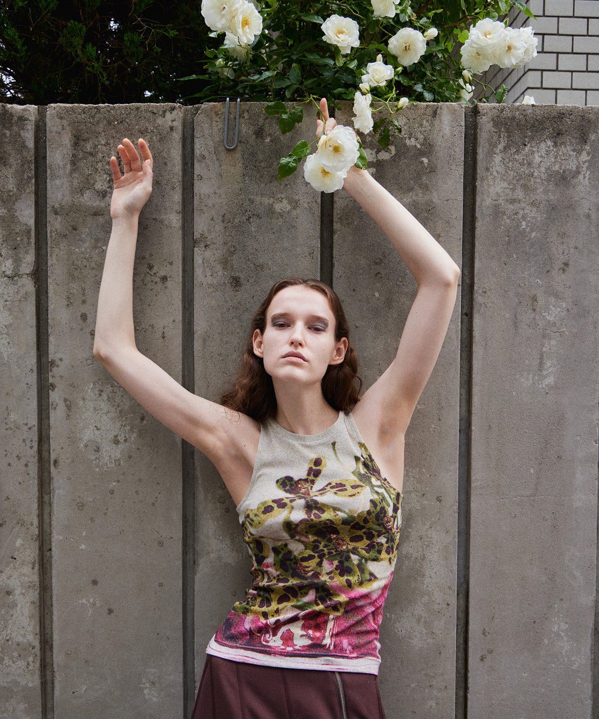【2026Summer PRE-ORDER】Flower Print Ribbed Tank Top