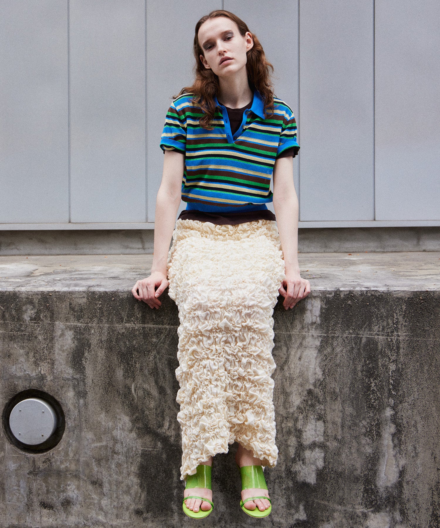 【2026Summer PRE-ORDER】Sheer Border Knit Polo