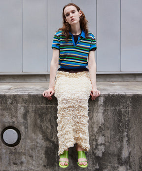 【2026Summer PRE-ORDER】Sheer Border Knit Polo