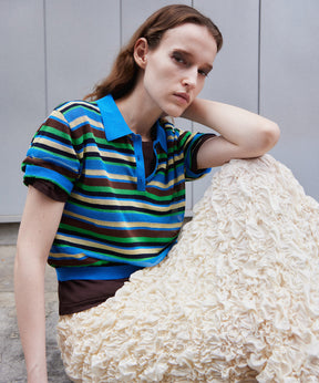 【2026Summer PRE-ORDER】Sheer Border Knit Polo