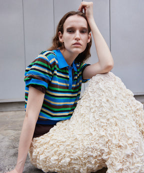 【2026Summer PRE-ORDER】Sheer Border Knit Polo