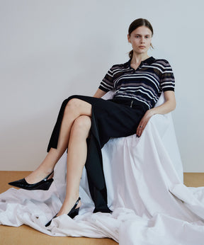 【2026Summer PRE-ORDER】Sheer Border Knit Polo