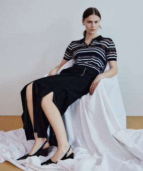 【2026Summer PRE-ORDER】Sheer Border Knit Polo