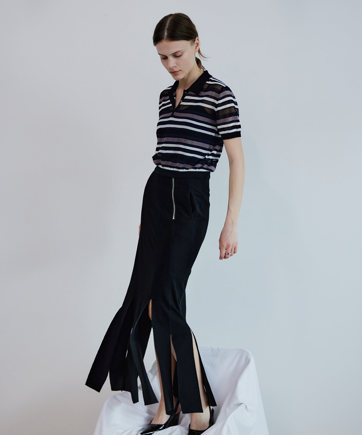 【2026Summer PRE-ORDER】Sheer Border Knit Polo