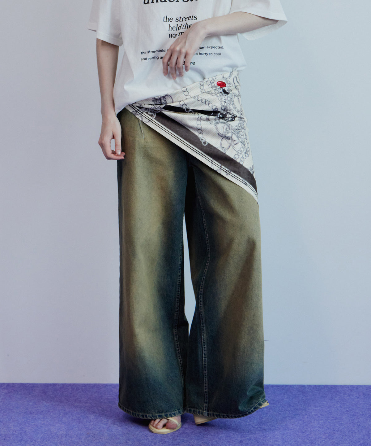 High Blast Over-Dyed Denim Pants