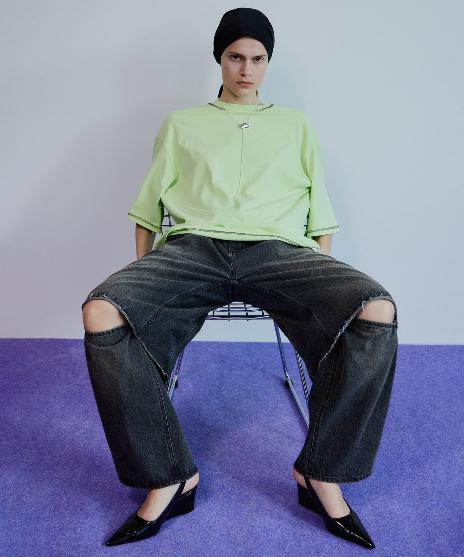 Multi-Way Color Stitch Over T-Shirt