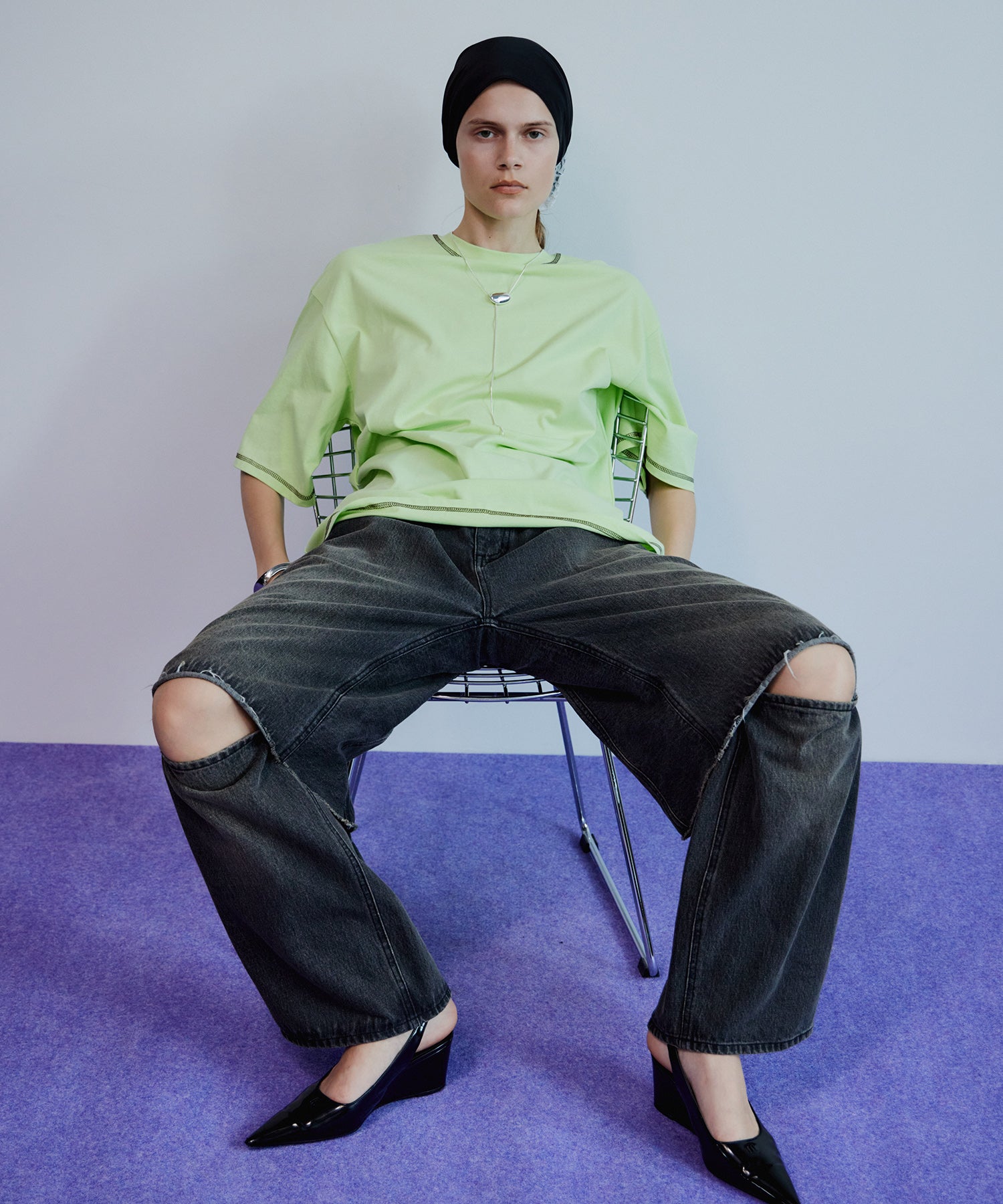 Multi-Way Color Stitch Over T-Shirt