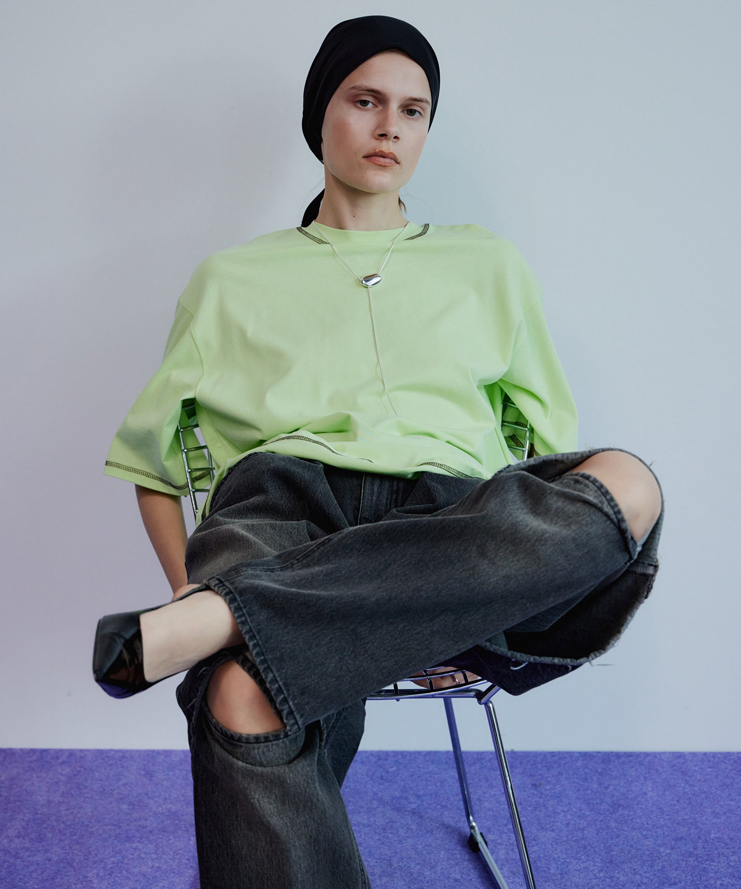 Multi-Way Color Stitch Over T-Shirt
