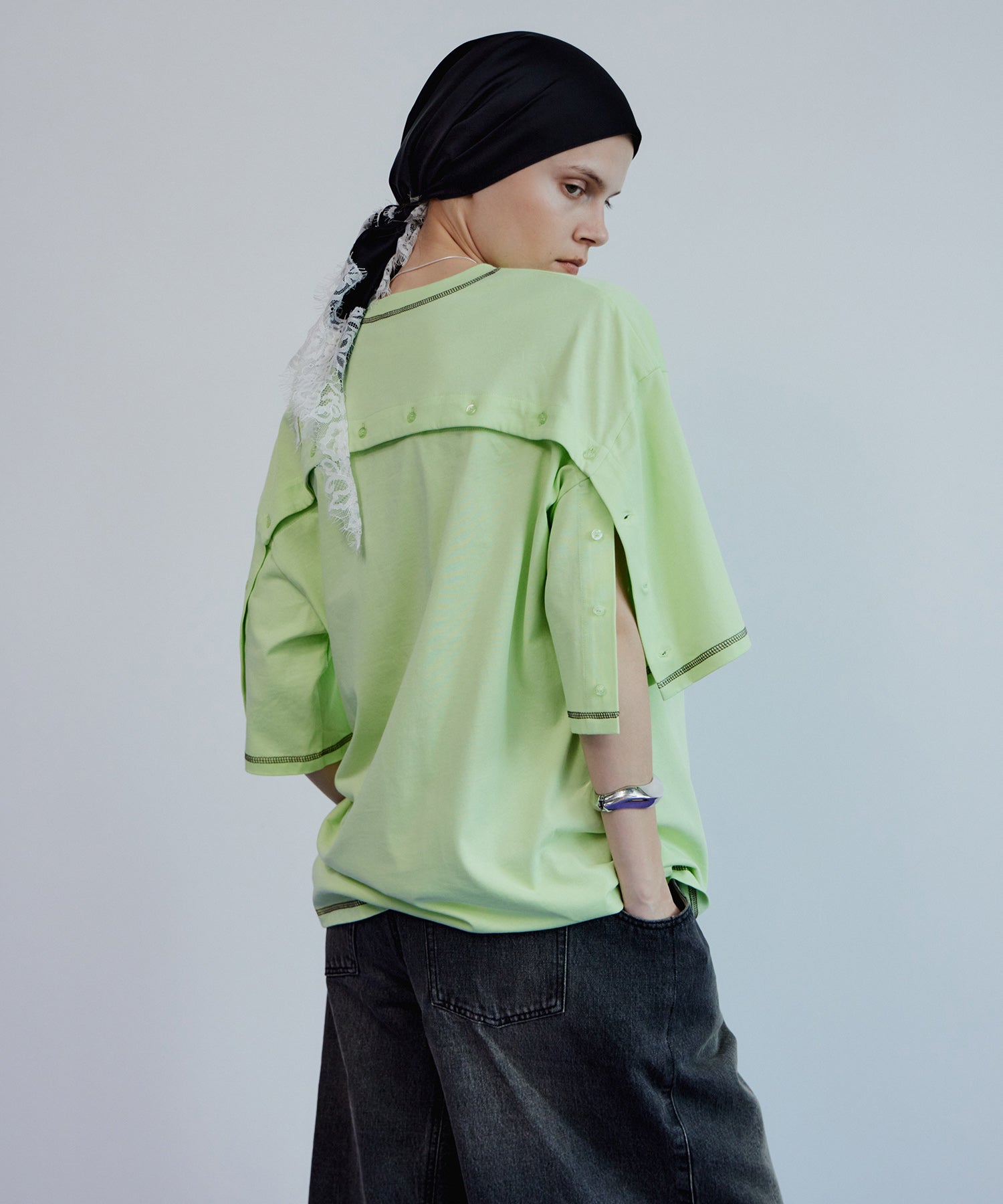 Multi-Way Color Stitch Over T-Shirt