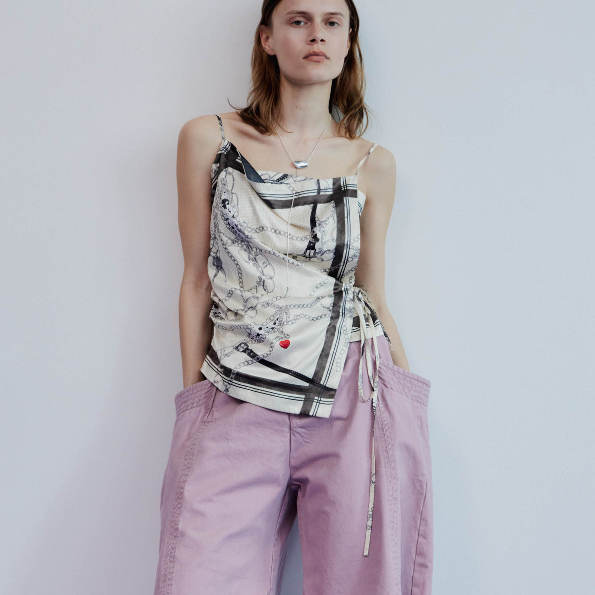 Chain-Pattern Scarf TOPS