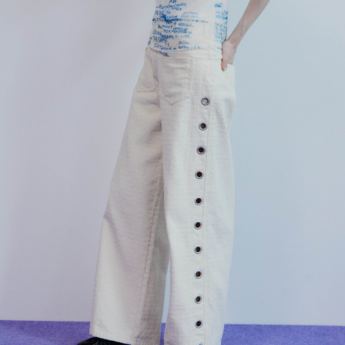 Needle Punch Eyelet Denim Eyelet Denim
