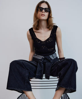 2WAY High-Waist Wide Denim