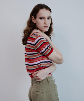 【2026Summer PRE-ORDER】Sheer Border Knit Polo