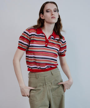 【2026Summer PRE-ORDER】Sheer Border Knit Polo