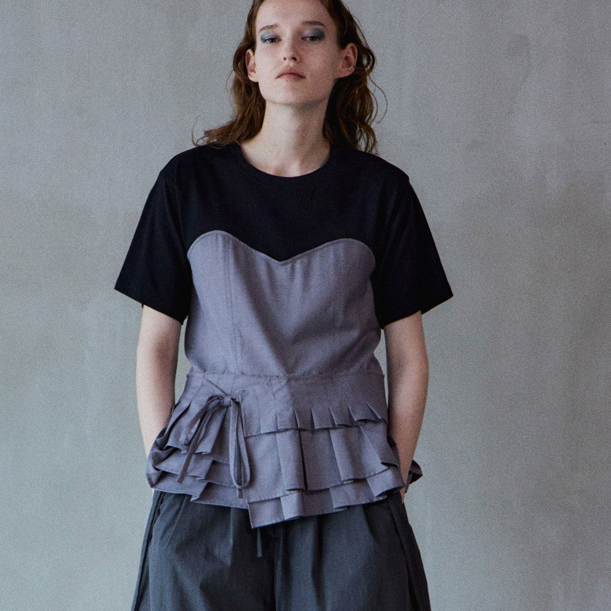 SALE】Wrap Pleats Dock T-Shirt