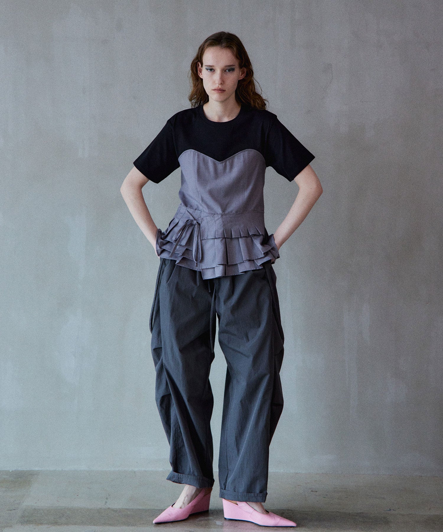 【2026Summer PRE-ORDER】Wrap Pleats Dock T-Shirt