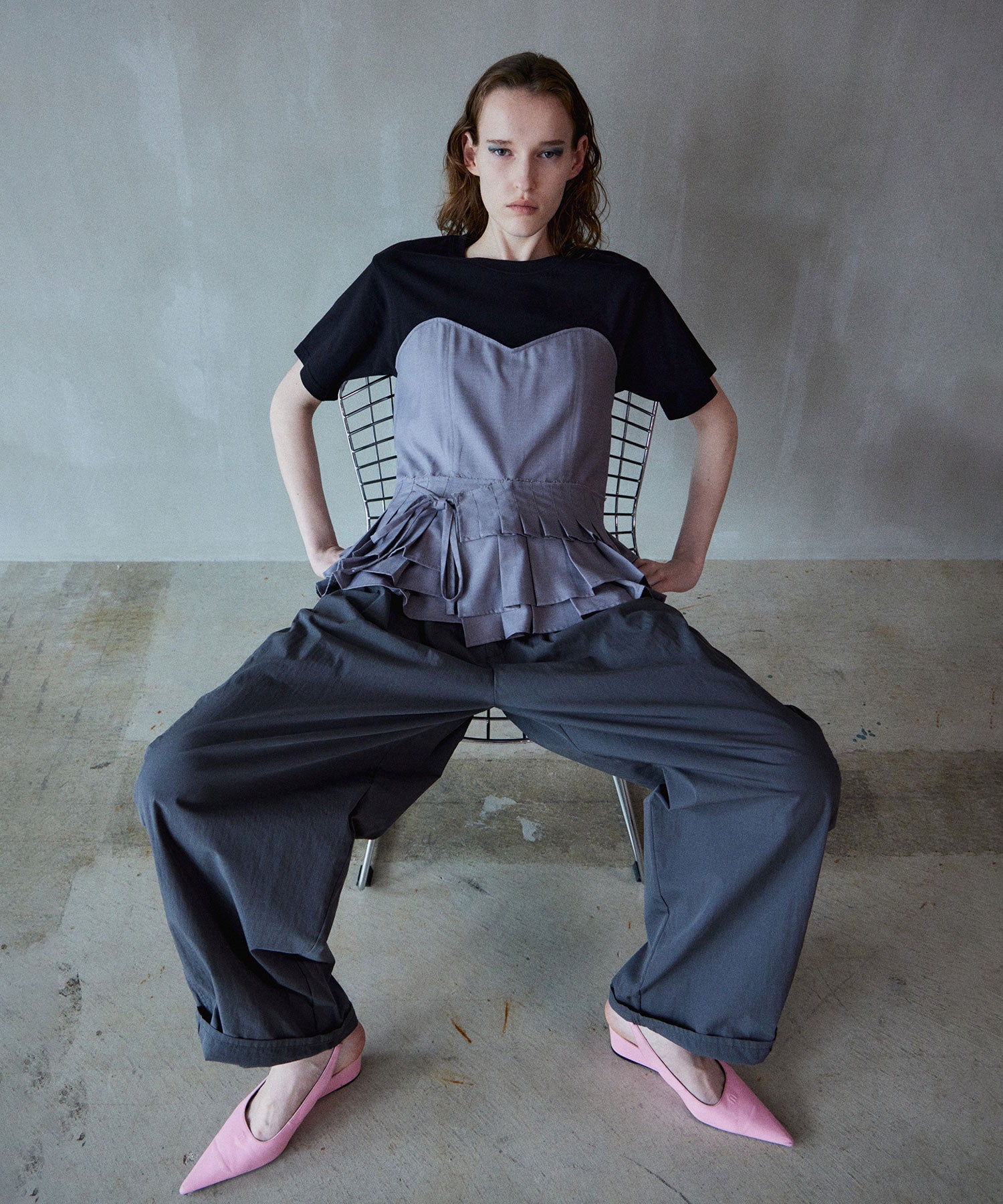 【2026Summer PRE-ORDER】Wrap Pleats Dock T-Shirt