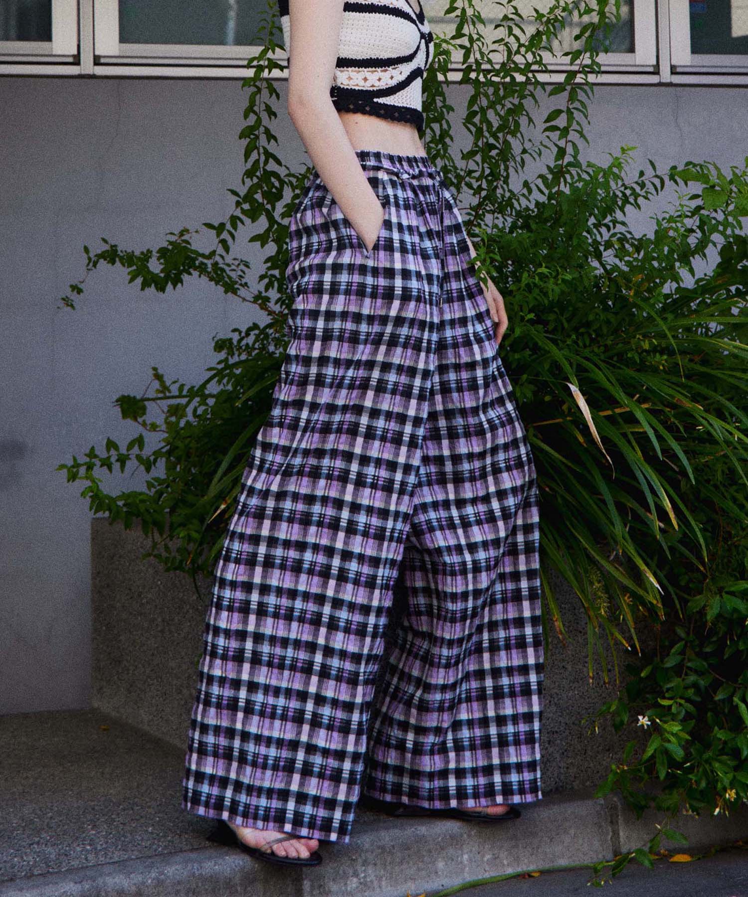 【2026Summer PRE-ORDER】Checkered Wide Pants Pants