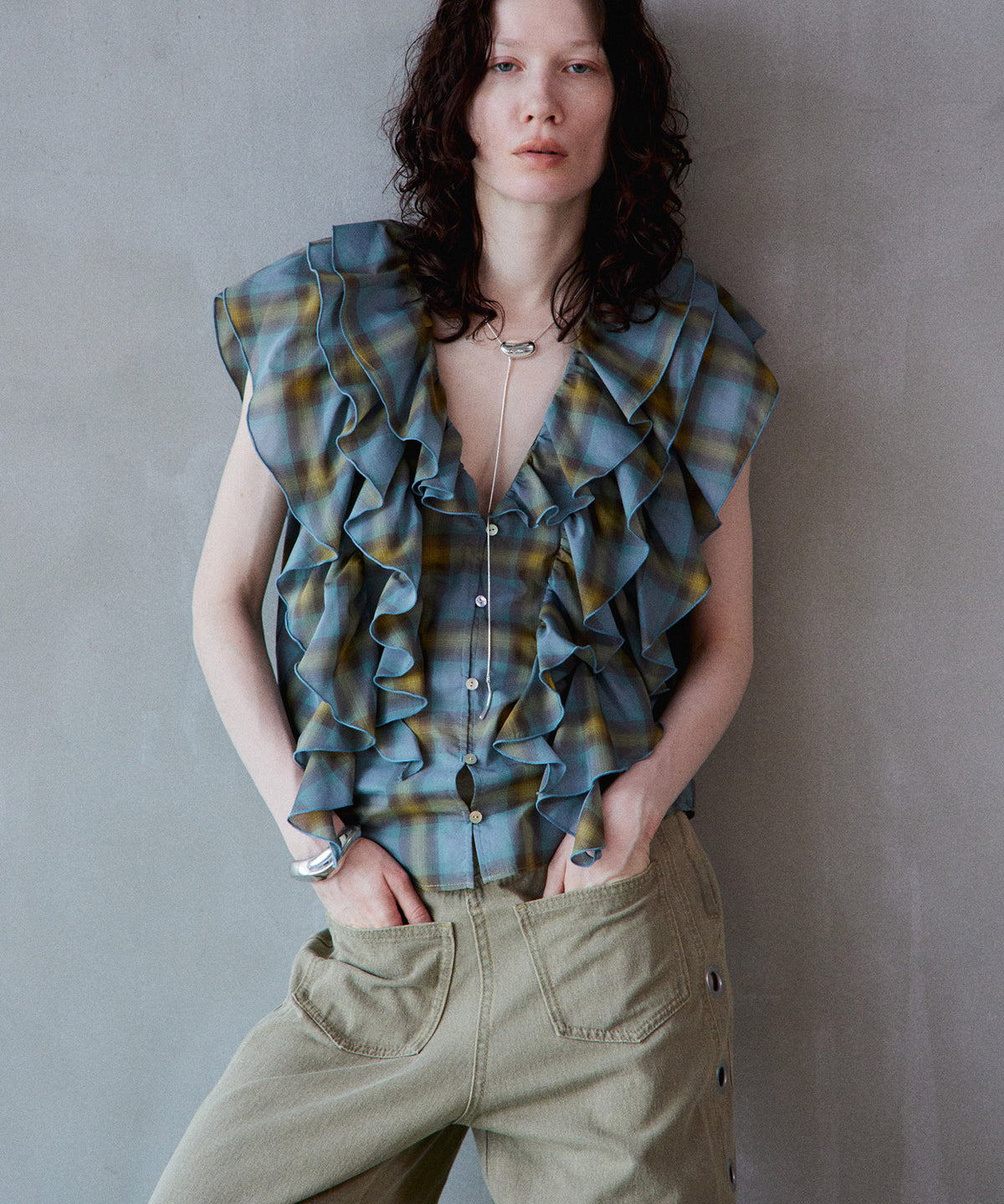 【2026Summer PRE-ORDER】Ruffle Check Shirts