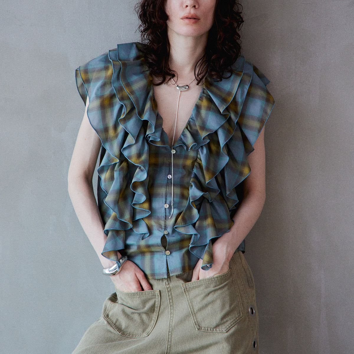 2026Summer PRE-ORDER】Ruffle Check Shirts