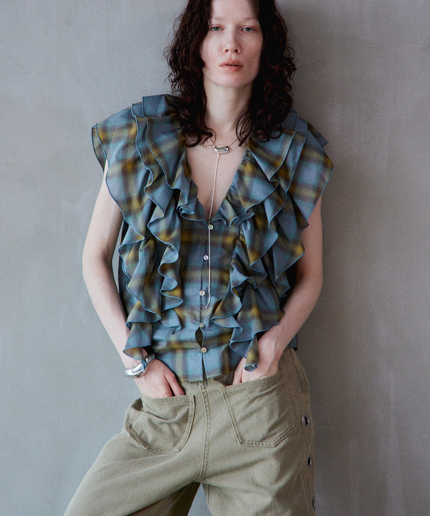 [2026Summer PRE-ORDER] Ruffle Check Shirts