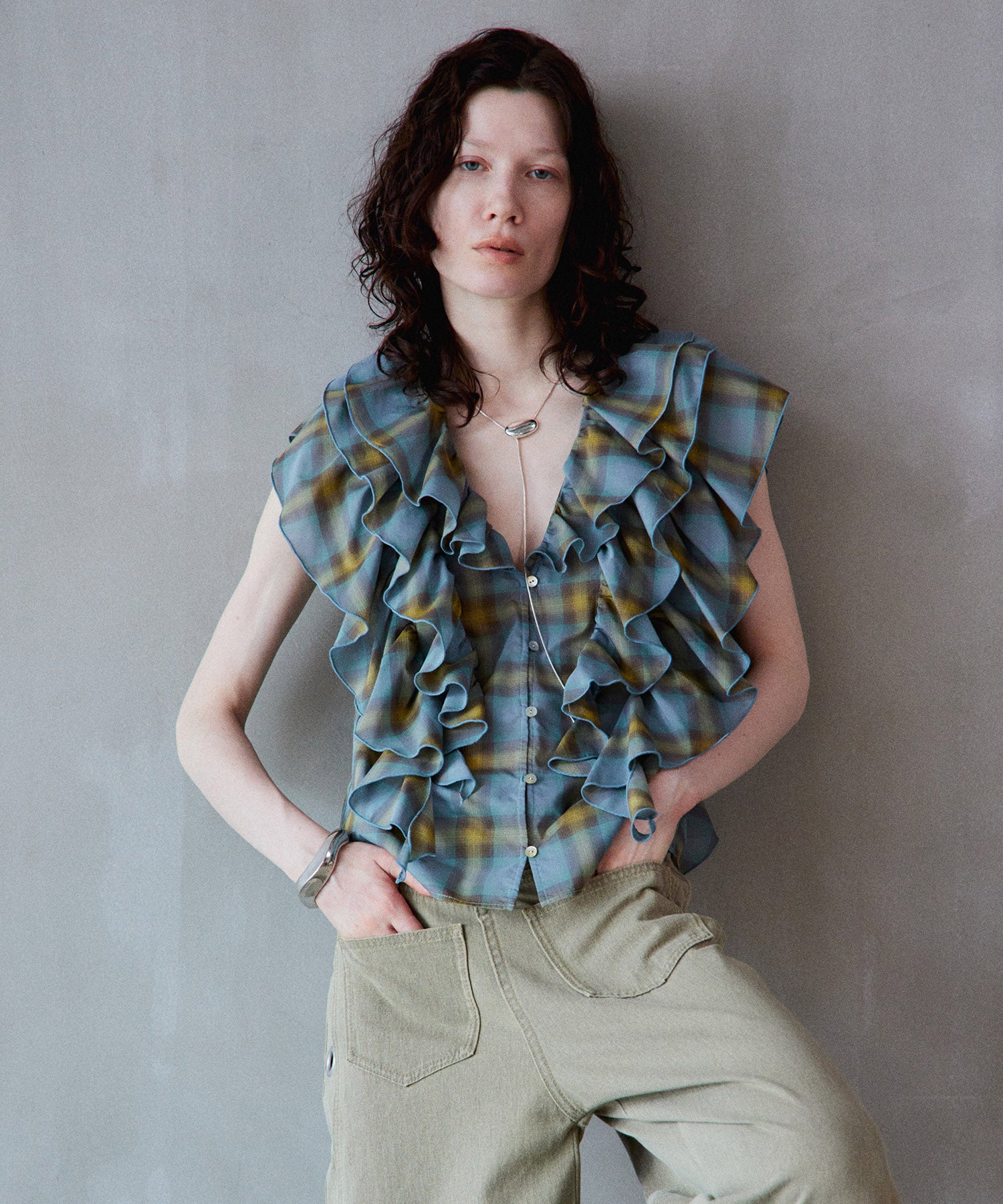 [2026Summer PRE-ORDER] Ruffle Check Shirts