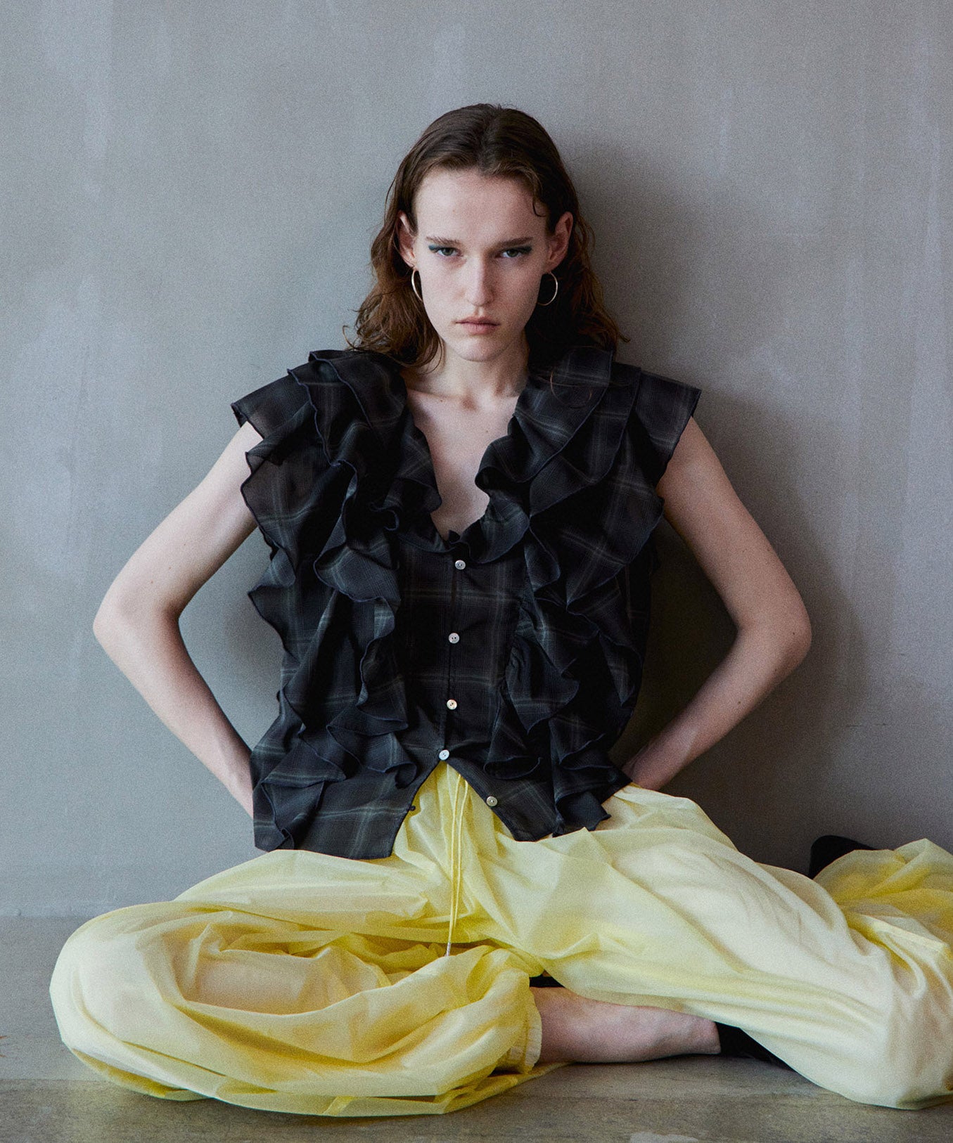 [2026Summer PRE-ORDER] Ruffle Check Shirts