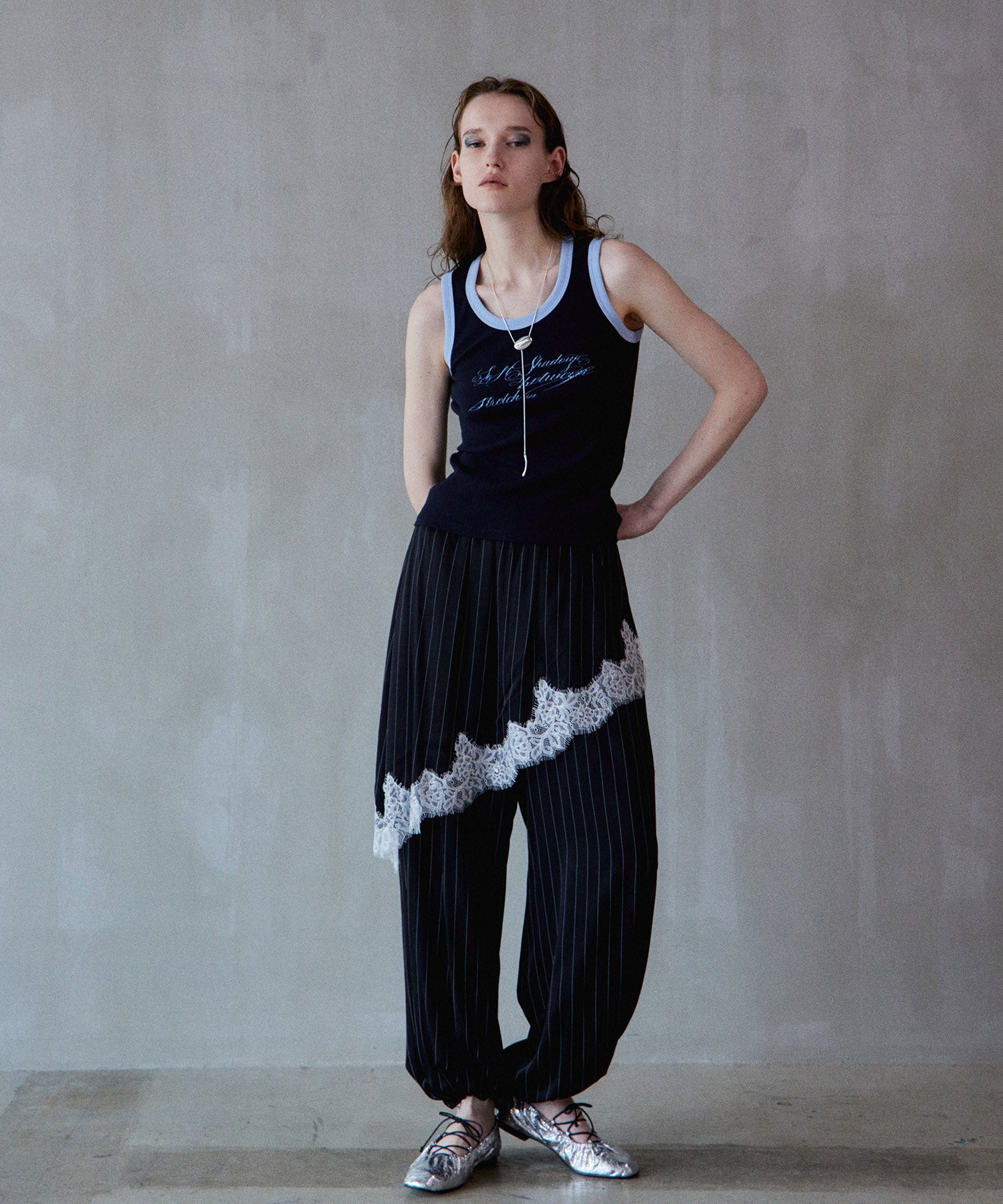 【PRE-ORDER】Wrap Satin Lace Pants