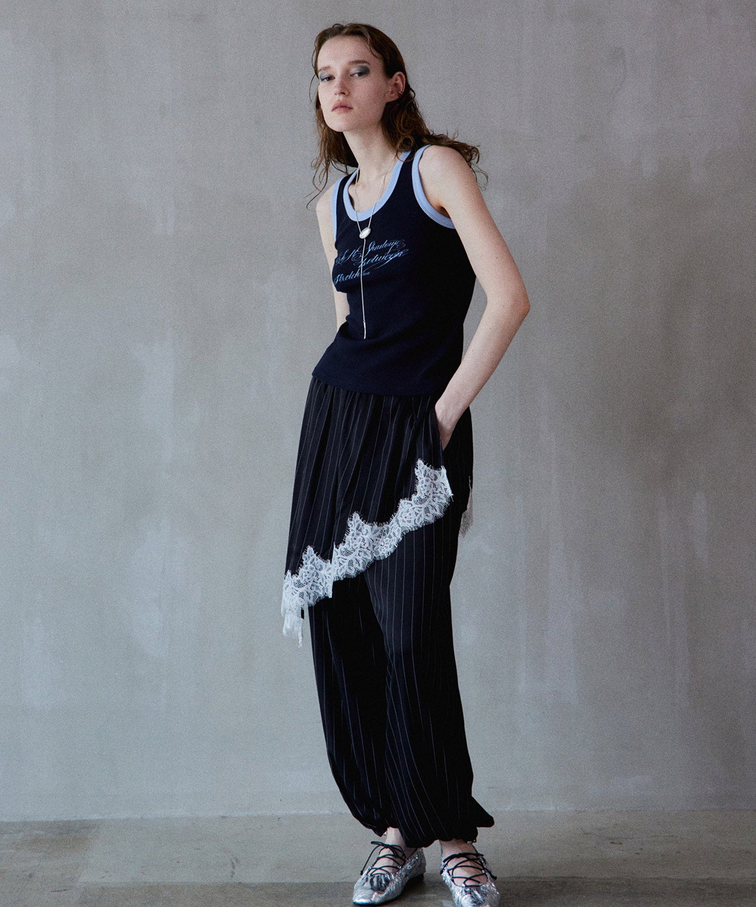 【PRE-ORDER】Wrap Satin Lace Pants