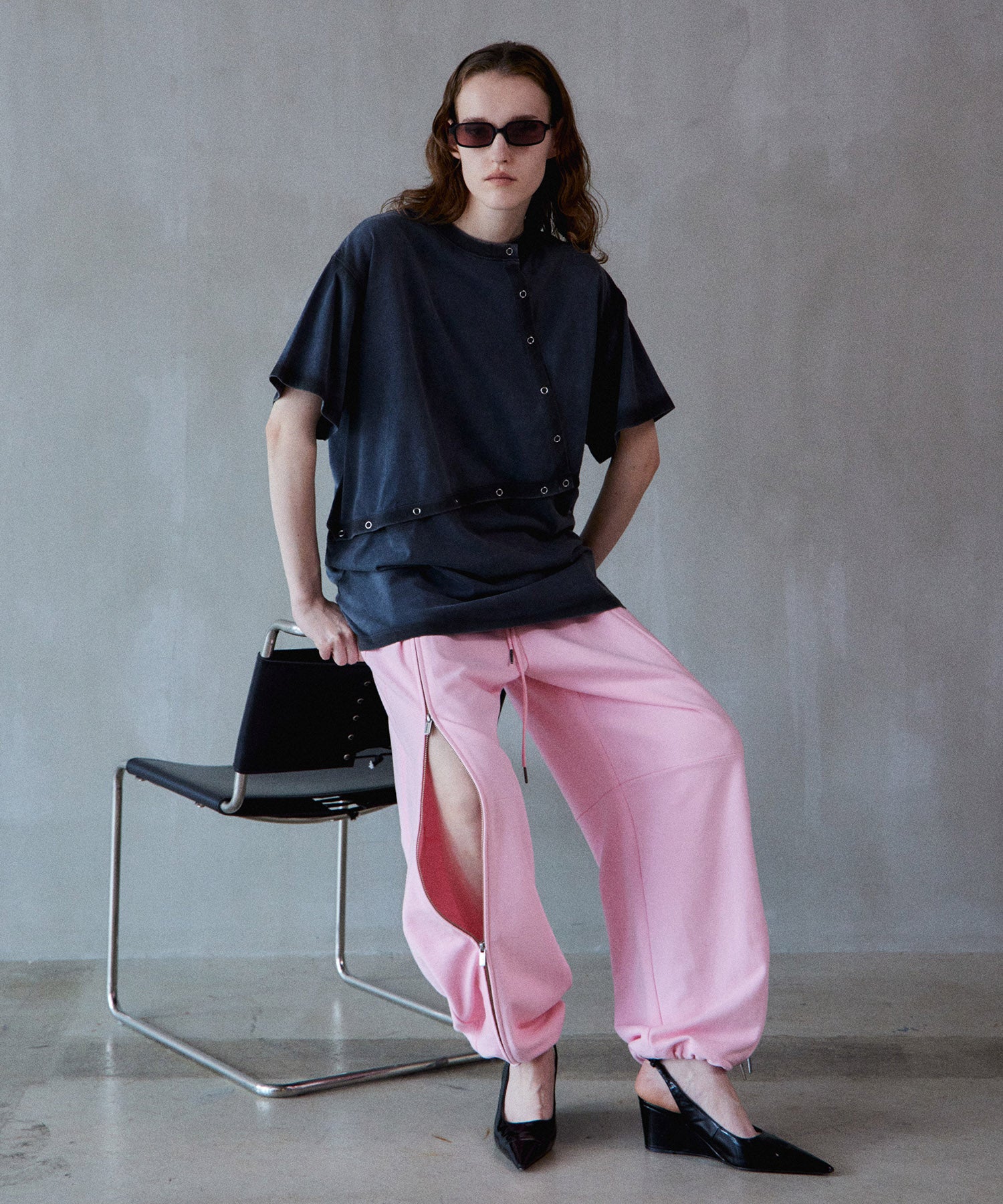 Front Zip Sweat Pants