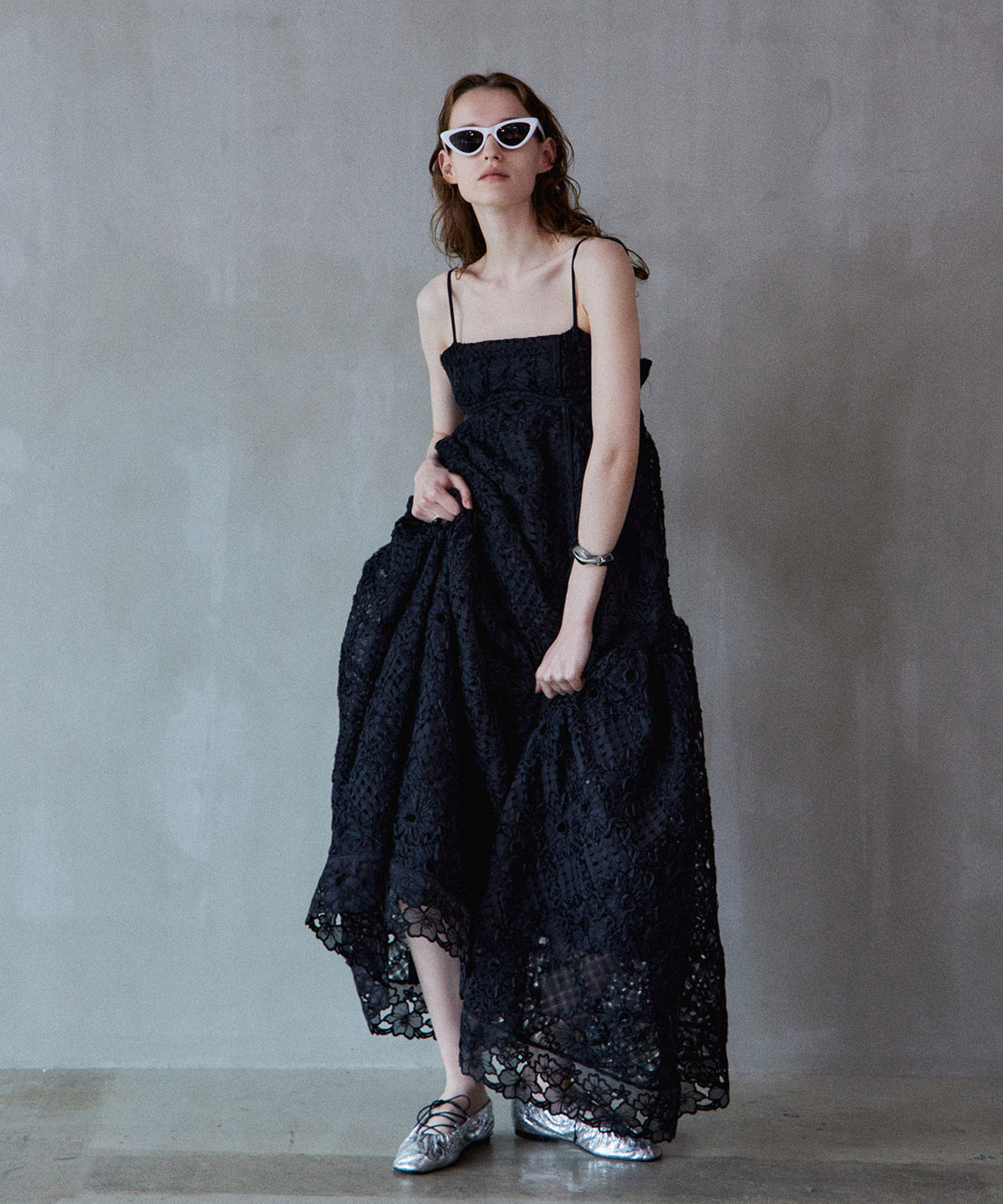 Embroidered Tiered Cami Dress