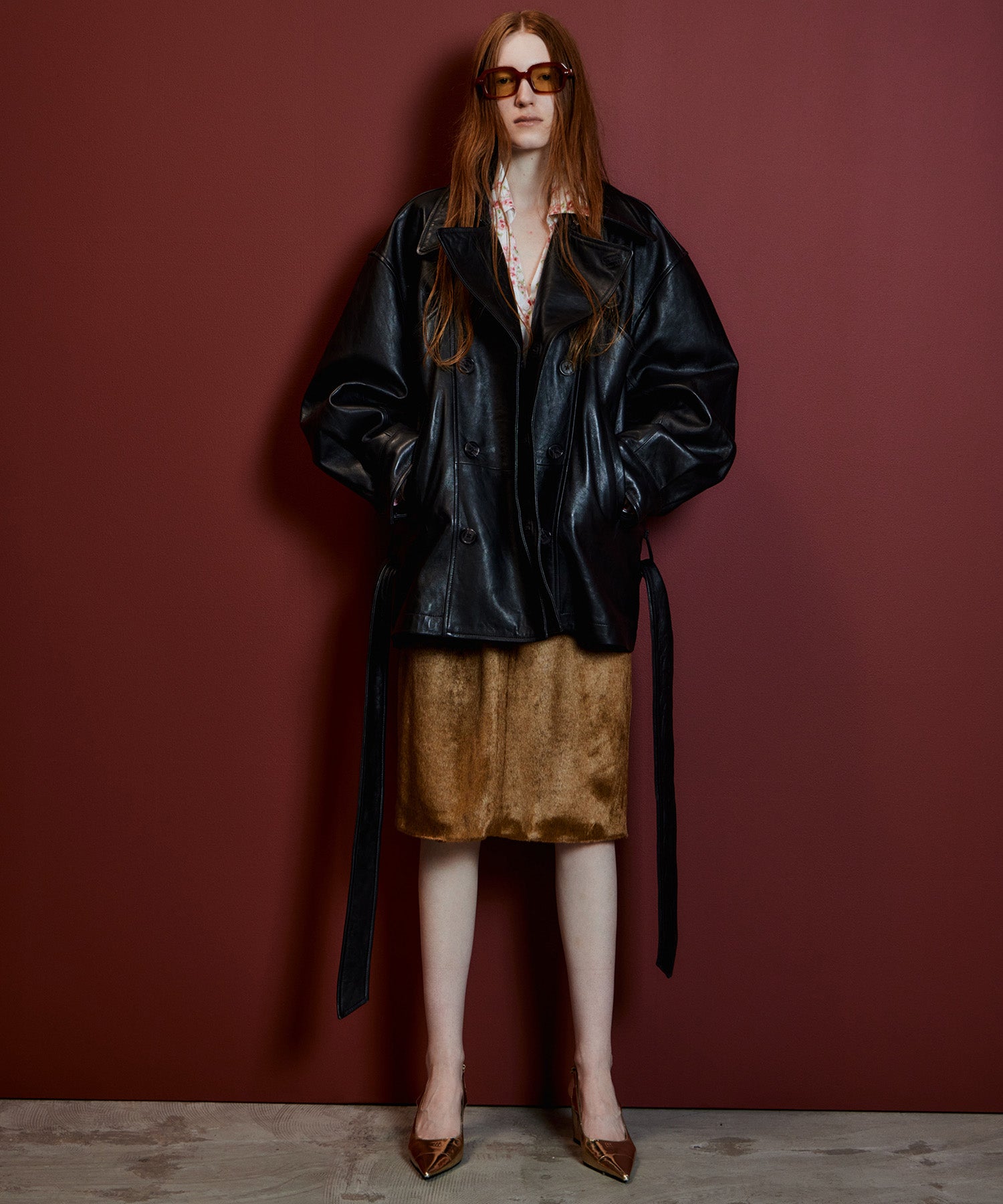 【26AUTUMN PRE-ORDER】Leather Short Trench Coat