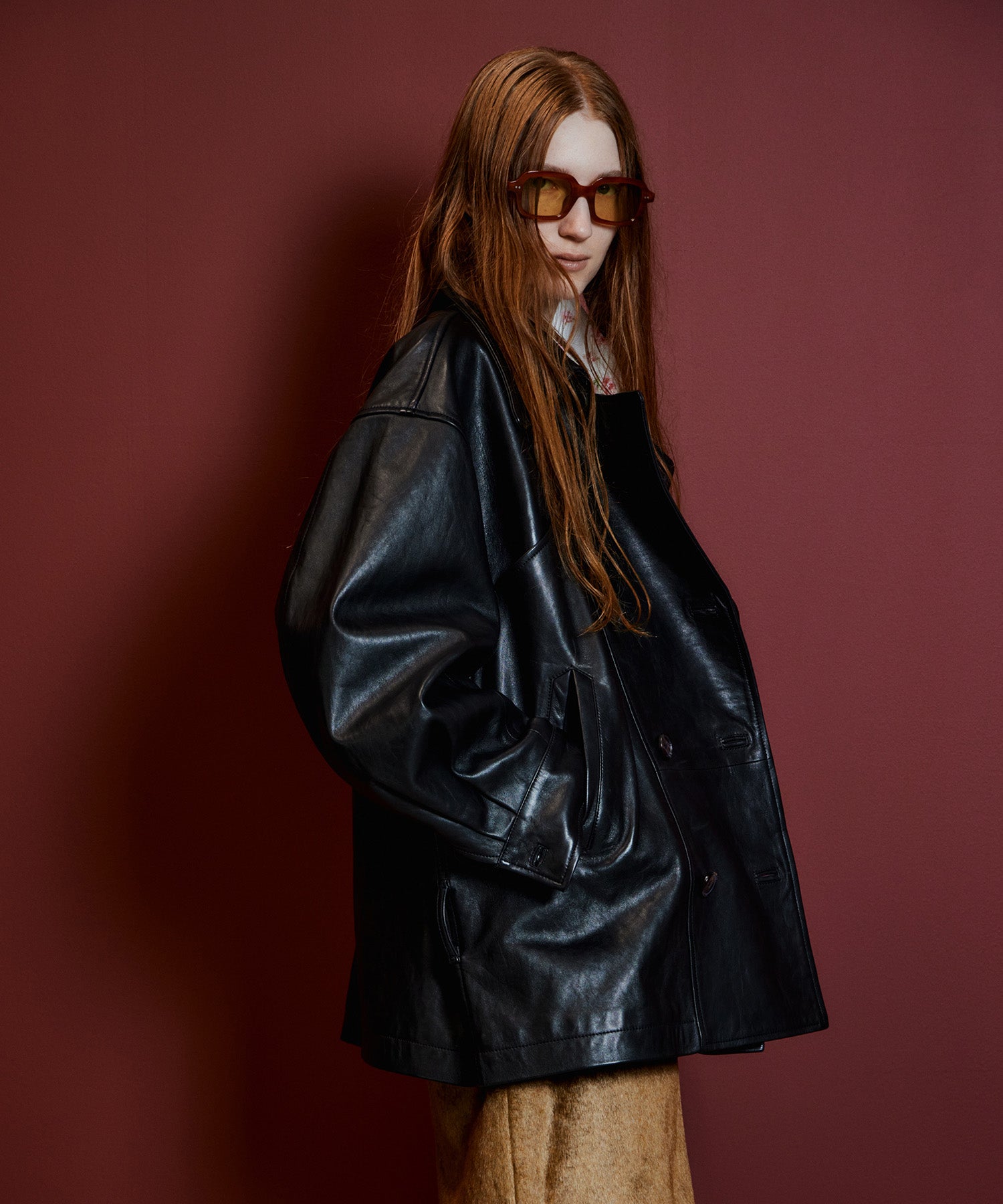 【26AUTUMN PRE-ORDER】Leather Short Trench Coat