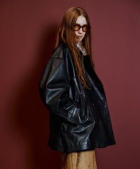 【26AUTUMN PRE-ORDER】Leather Short Trench Coat
