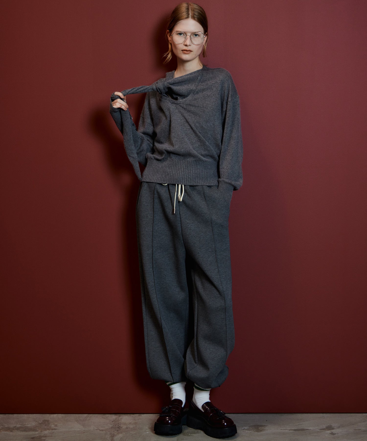 【26AUTUMN PRE-ORDER】Scarf Knit Top