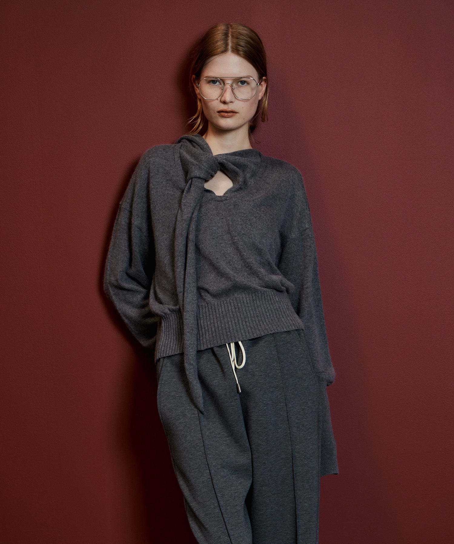 【26AUTUMN PRE-ORDER】Scarf Knit Top