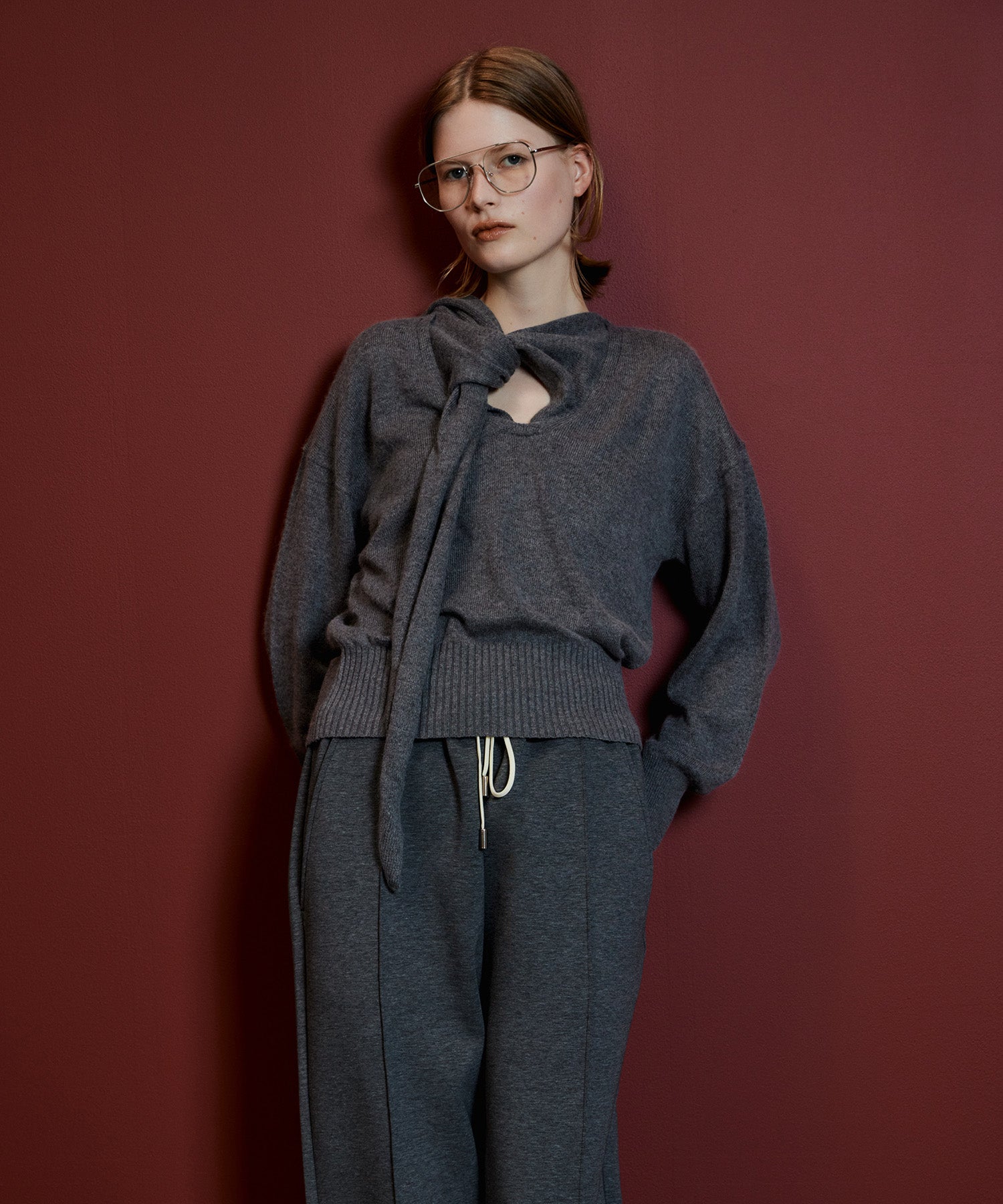 【26AUTUMN PRE-ORDER】Scarf Knit Top