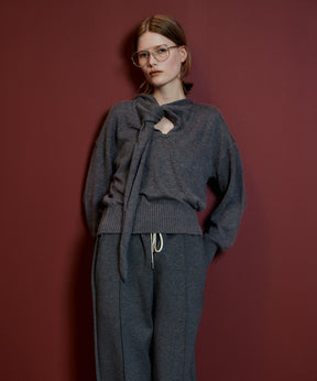 【26AUTUMN PRE-ORDER】Scarf Knit Top