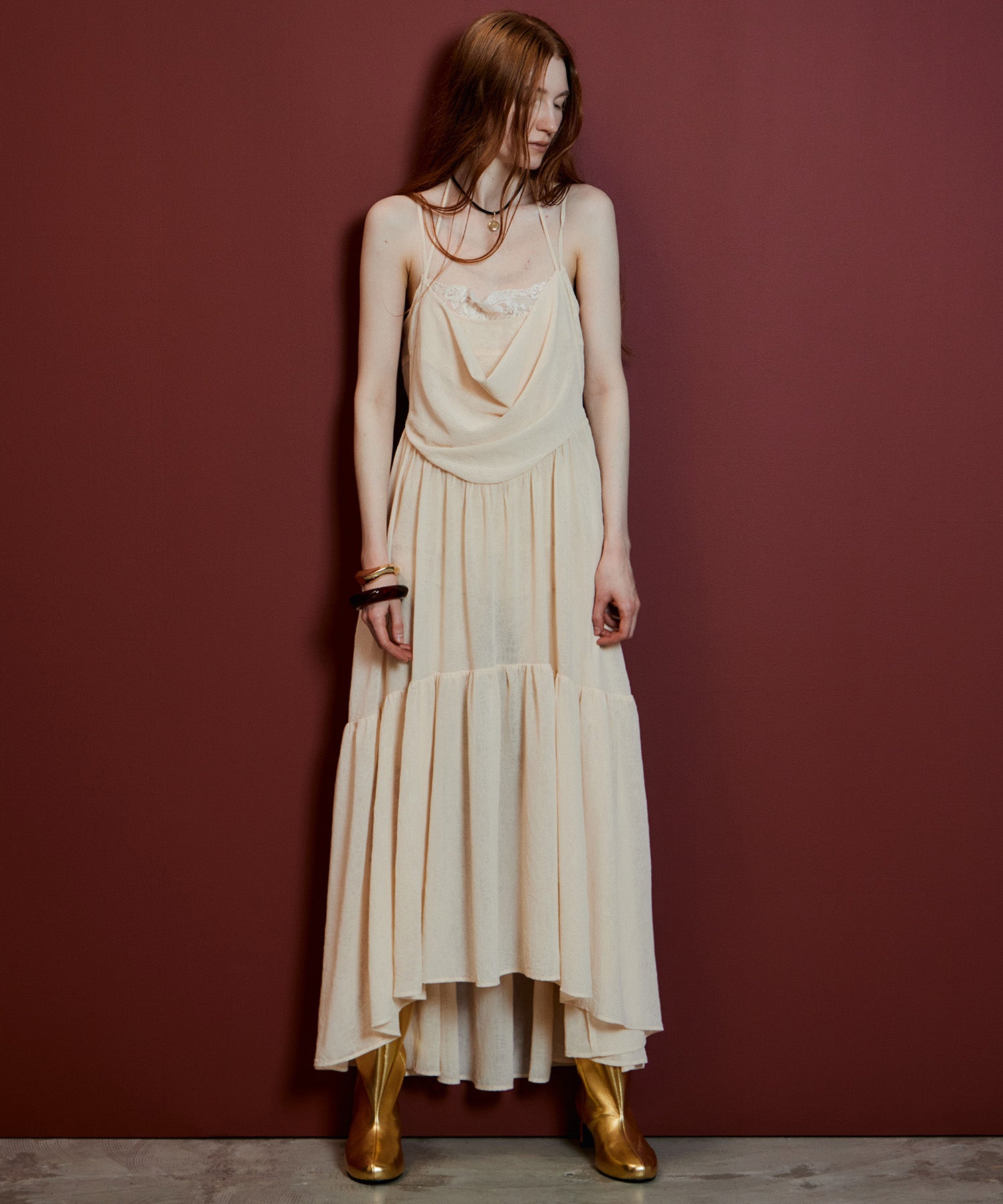 【26AUTUMN PRE-ORDER】Chiffon Lace Camisole Dress