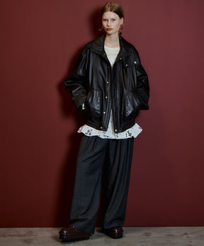 【26AUTUMN PRE-ORDER】Super 140 Wool Satin Slacks