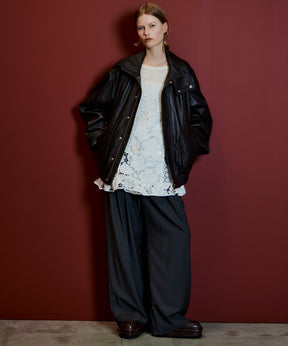 【26AUTUMN PRE-ORDER】Sheep Leather Swing Top Blouson